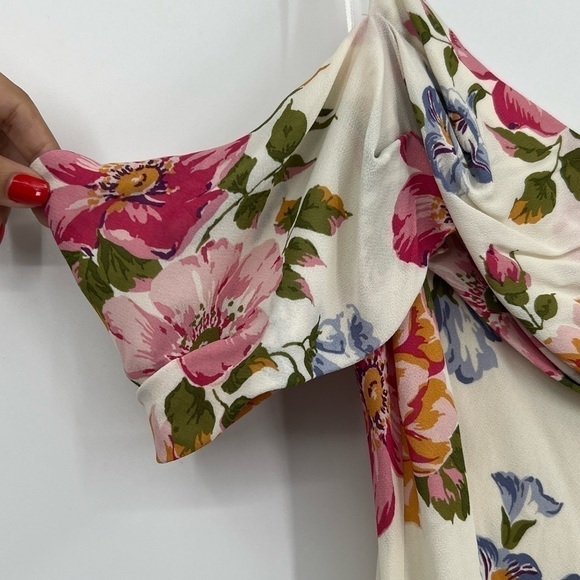 REFORMATION Reya Dress Final sale Help Giverny Rose Garden Floral Prink Midi - Picture 6 of 9